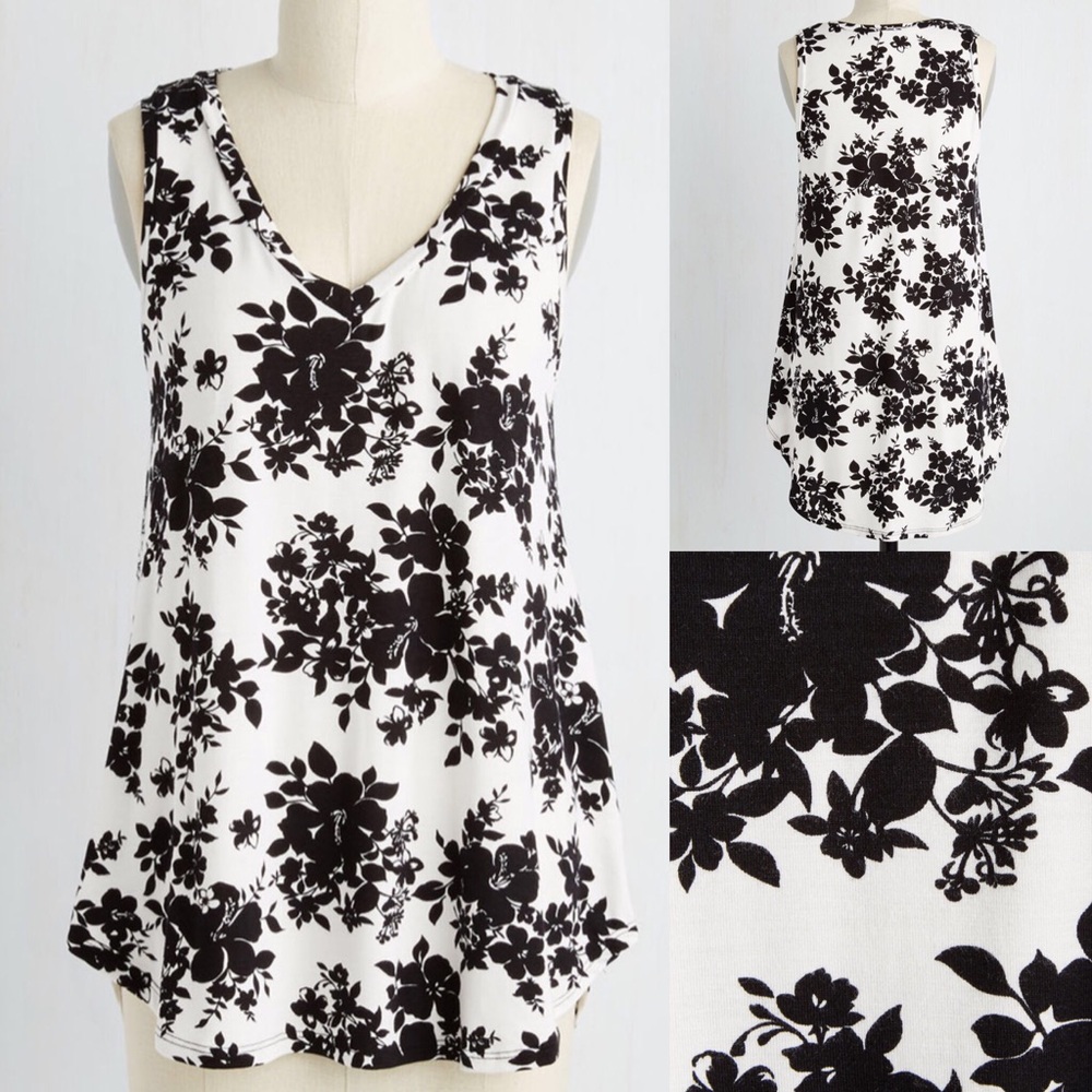 Infinite Options Tank Top in Monochrome Floral 3x